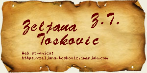 Željana Tošković vizit kartica